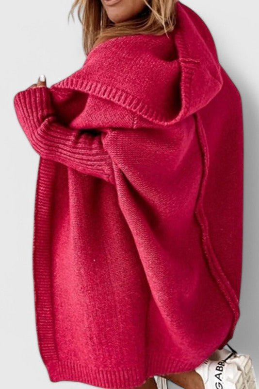 Cárdigan Oversized de Punto Grueso con Capucha  | Martina Comfort