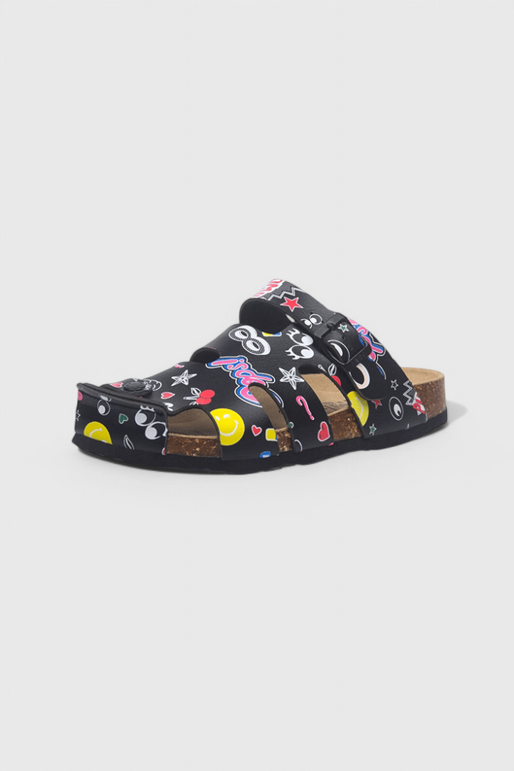 Zuecos Isolde con Hebilla de Corcho