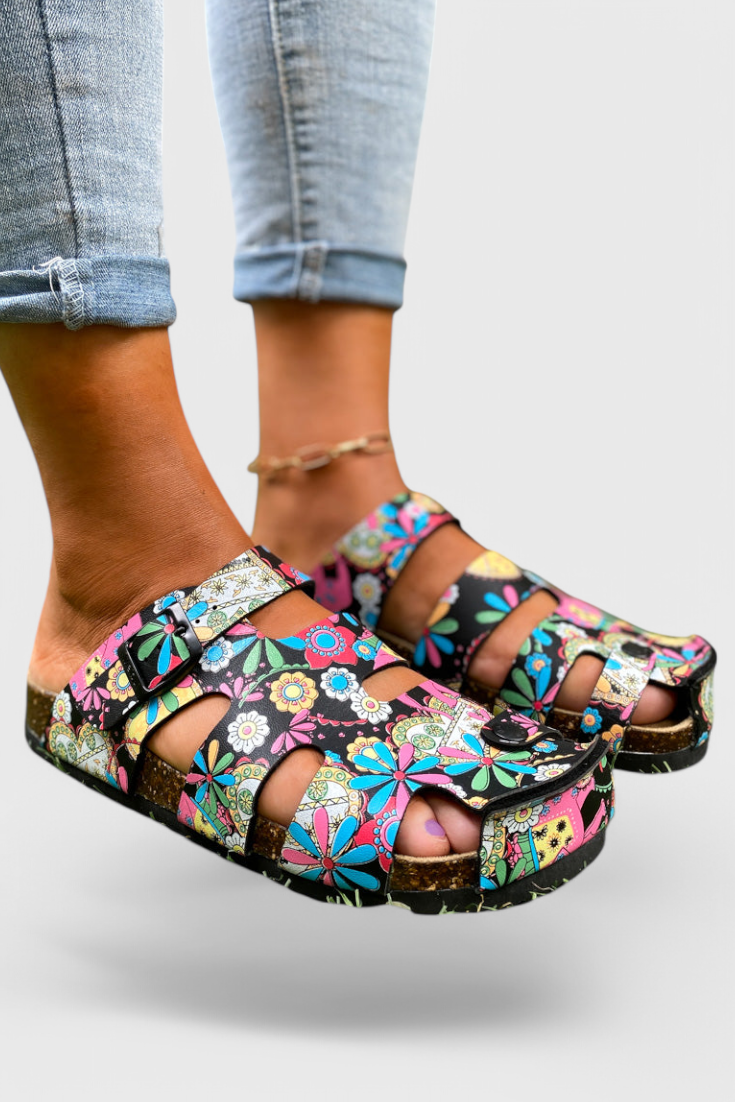 Zuecos Isolde con Hebilla de Corcho