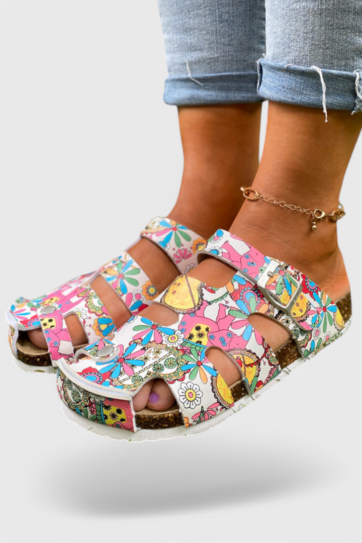 Zuecos Isolde con Hebilla de Corcho