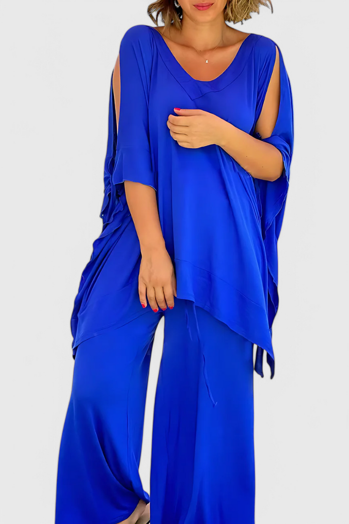 Cecilia Conjunto de Dos Piezas con Detalle de Hombro Descubierto