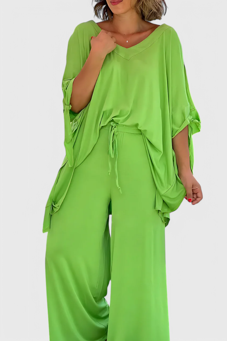 Cecilia Conjunto de Dos Piezas con Detalle de Hombro Descubierto