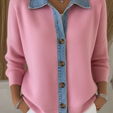 Cárdigan de Punto con Cuello Polo  | Martina Comfort