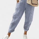 Pantalón Lino Rayas | Martina City