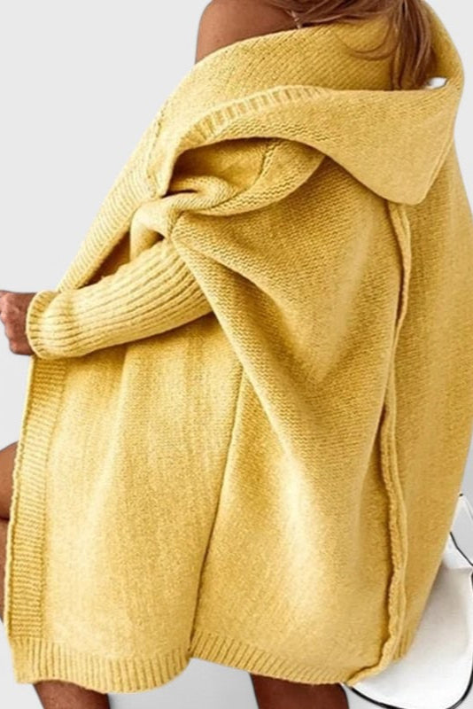 Cárdigan Oversized de Punto Grueso con Capucha  | Martina Comfort