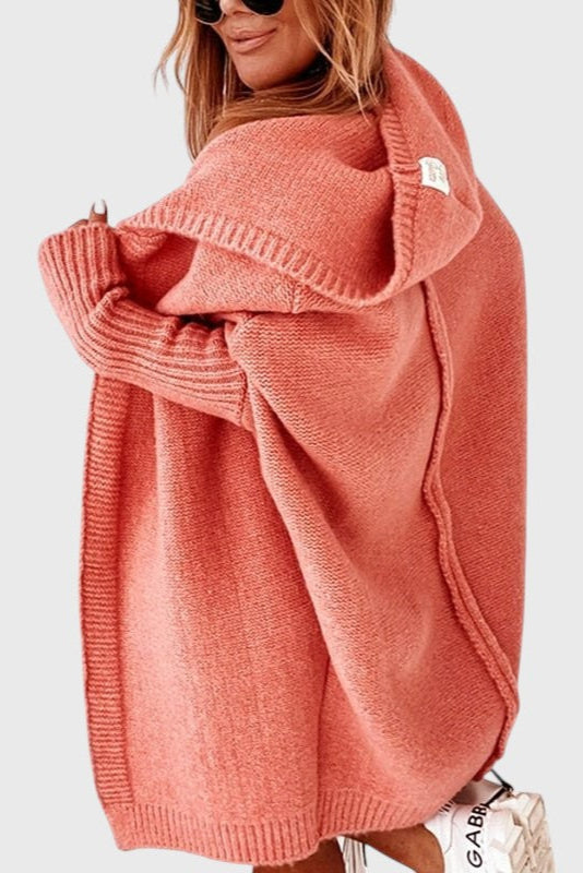 Cárdigan Oversized de Punto Grueso con Capucha  | Martina Comfort