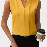 Blusa Fluida Sin Mangas Escote V | Martina Essential