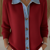 Cárdigan de Punto con Cuello Polo  | Martina Comfort