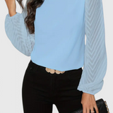 Blusa Elegante con Manga Transparente | Martina Noche