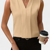 Blusa Fluida Sin Mangas Escote V | Martina Essential