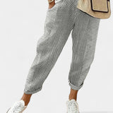 Pantalón Lino Rayas | Martina City