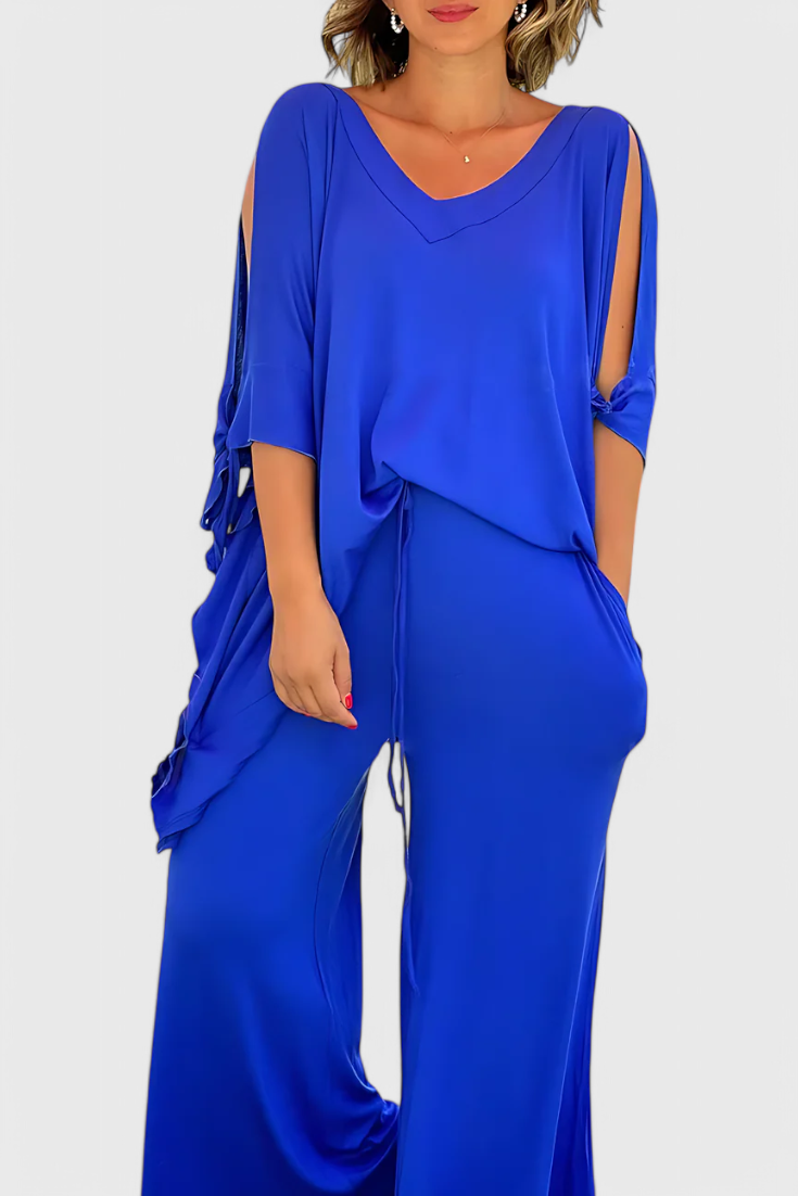 Cecilia Conjunto de Dos Piezas con Detalle de Hombro Descubierto