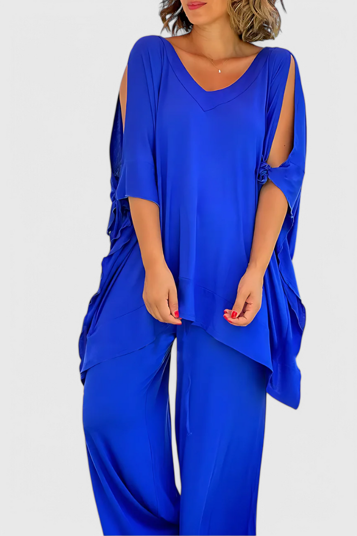 Cecilia Conjunto de Dos Piezas con Detalle de Hombro Descubierto