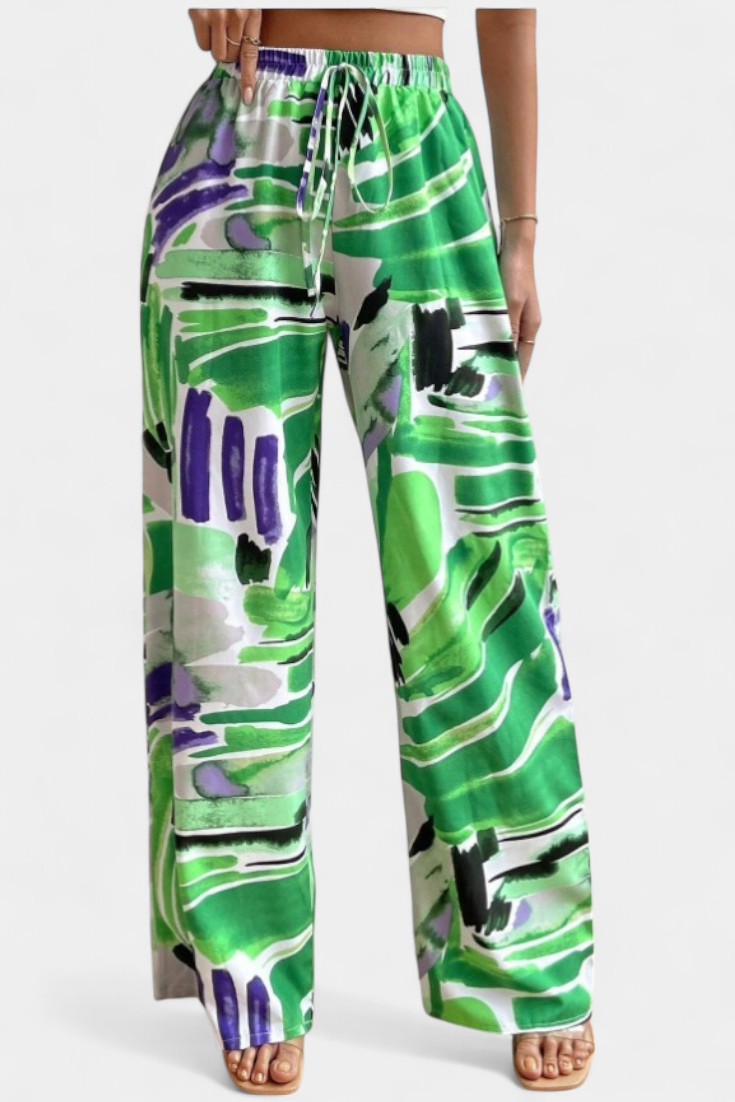 Pantalón Abstracto Pierna Ancha | Martina Style