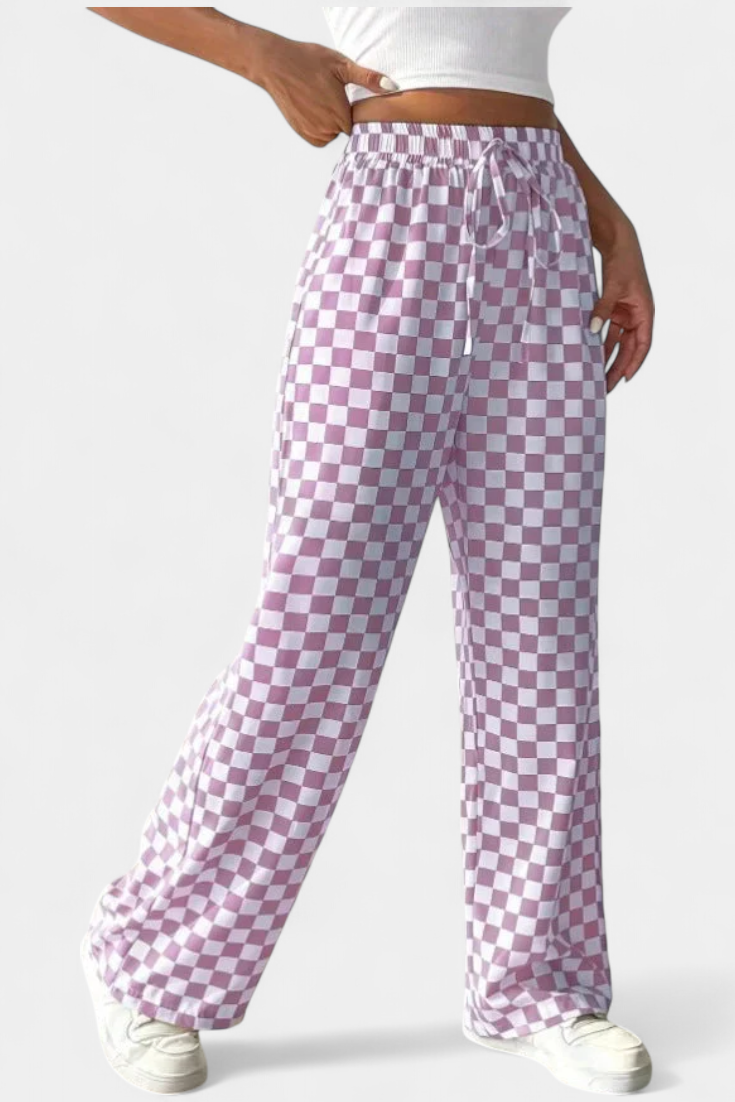 Pantalón Cuadros Pierna Ancha | Martina City