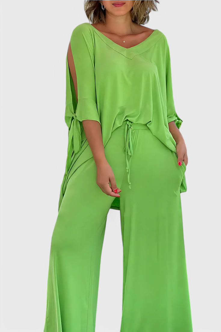 Cecilia Conjunto de Dos Piezas con Detalle de Hombro Descubierto