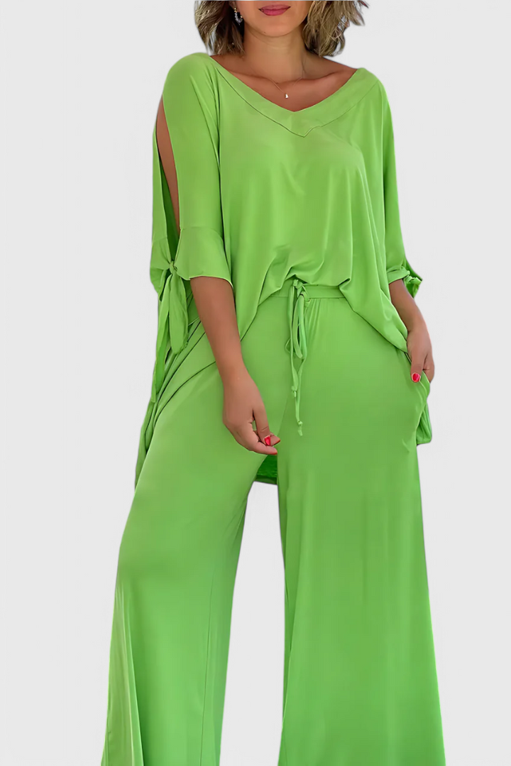 Cecilia Conjunto de Dos Piezas con Detalle de Hombro Descubierto