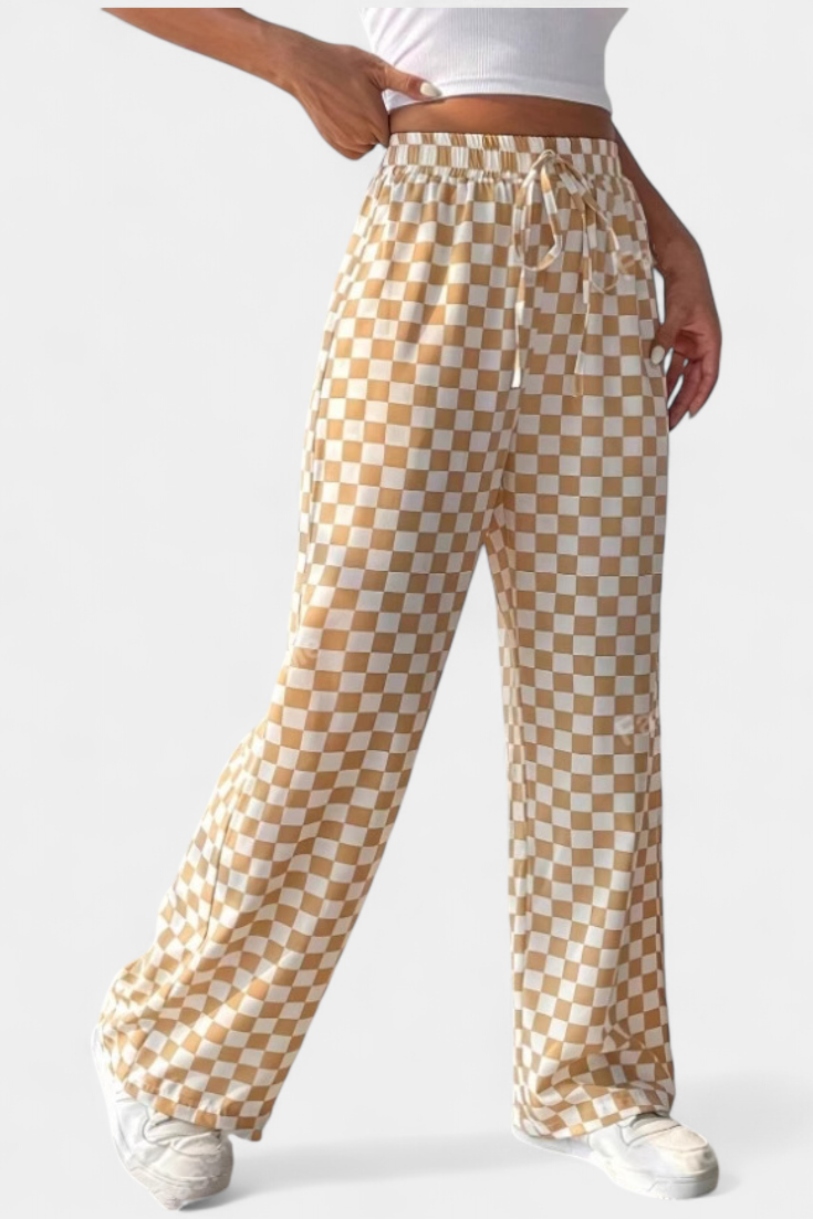 Pantalón Cuadros Pierna Ancha | Martina City