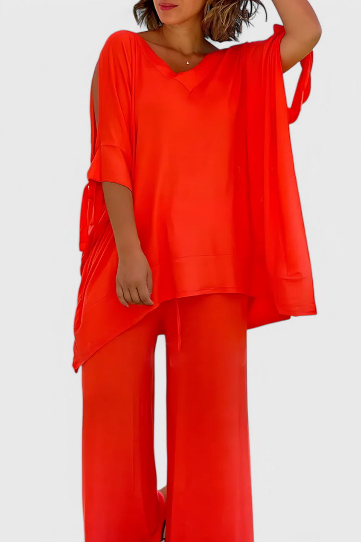 Cecilia Conjunto de Dos Piezas con Detalle de Hombro Descubierto