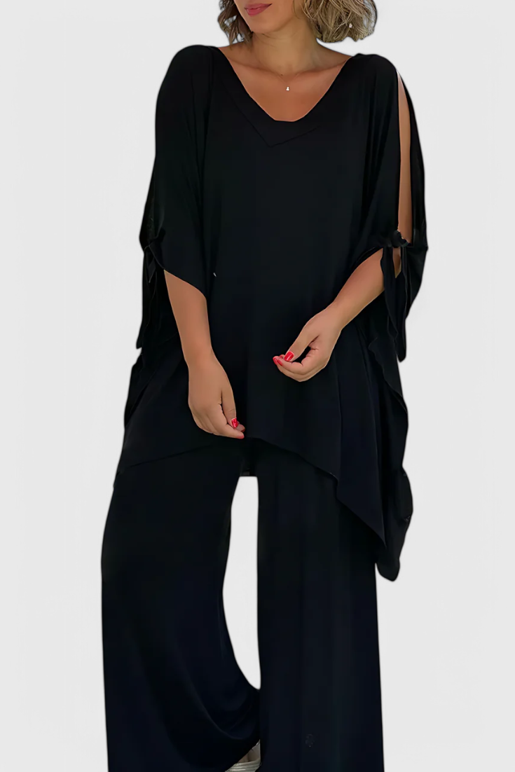 Cecilia Conjunto de Dos Piezas con Detalle de Hombro Descubierto